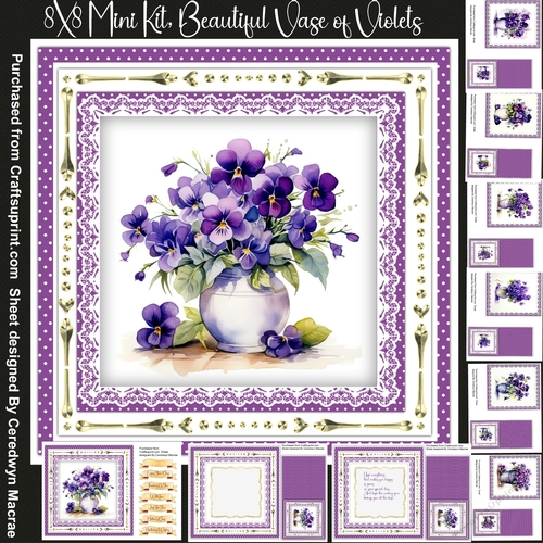 8x8 Mini Kit, Beautiful Vase of Violets