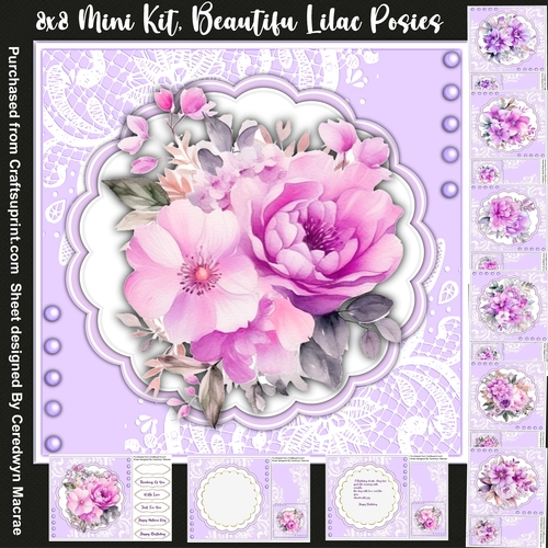 8x8 Mini Kit, Beautiful Lilac Posies
