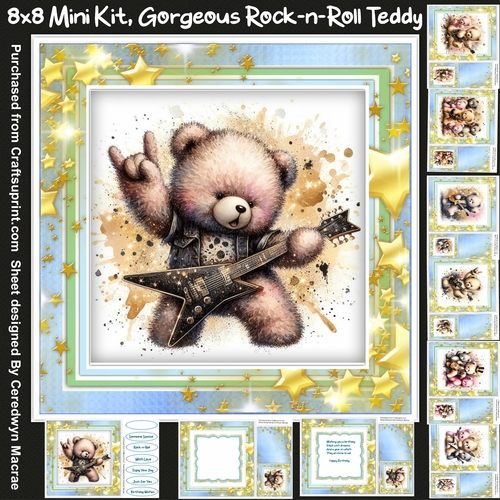 8x8 Mini Kit, Gorgeous Rock-n-Roll Teddy