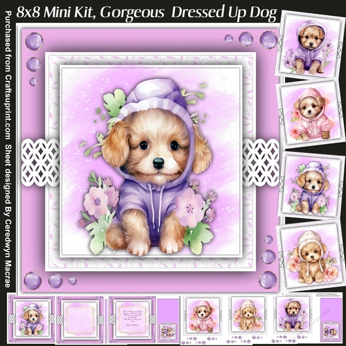 8x8 Mini Kit, Gorgeous Dressed Up Dogs