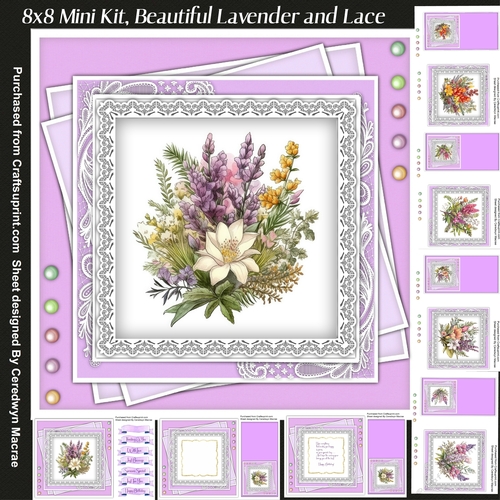 8x8 Mini Kit, Beautiful Lavender and Lace 