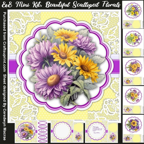 8x8 Mini Kit, Beautiful Scalloped Florals