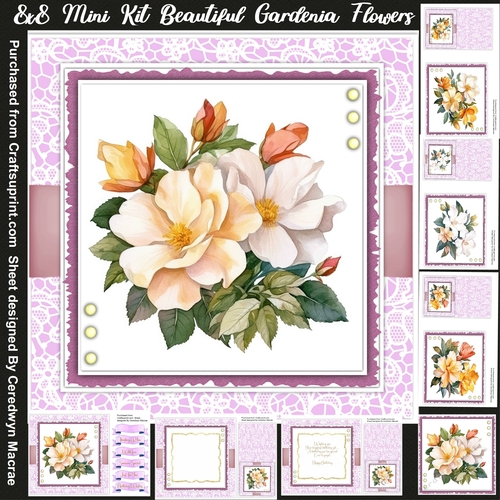 8x8 Mini Kit, Beautiful Gardenia Flowers