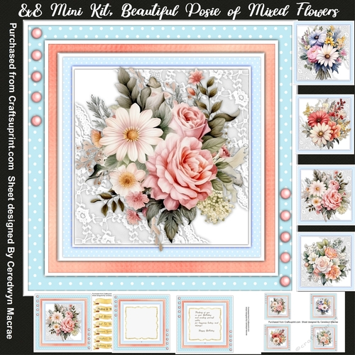 8x8 Mini Kit Beautiful Posie Of Mixed Flowers