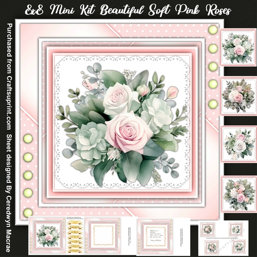 8x8 Mini Kit Beautiful Soft Pink Roses