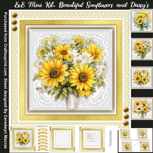 8x8 Mini Kit Beautiful Sunflowers and Daisys