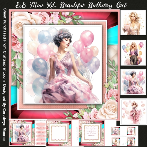 8X8 Mini Kit, Beautiful Birthday Girl