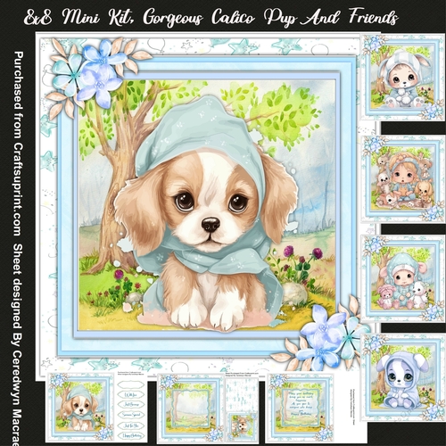 8x8 Mini Kit, Gorgeous Calico Pup and Friends