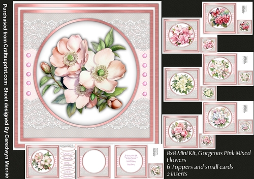 8x8 Mini Kit, Gorgeous Pink Mixed Flowers