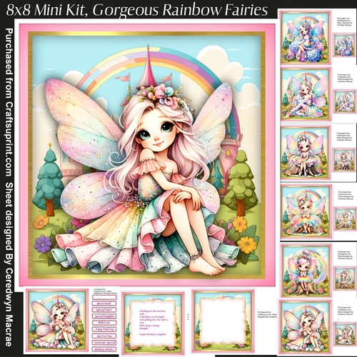 8x8 Mini Kit, Gorgeous Rainbow Fairys