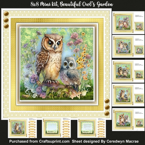 8x8 Mini Kit, Beautiful Owls Garden