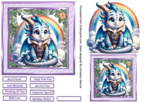 6x6 Gorgeous Rainbow Dragons  3