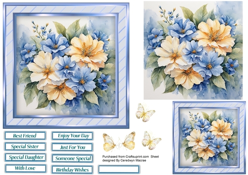 6x6 Quick Cards , Beautiful Florals