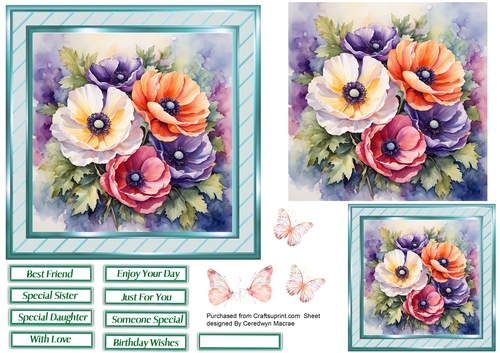 6x6 Quick Cards , Beautiful Florals 3