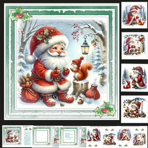 7x7 Mini Kit, Gorgeous Santa and Animals