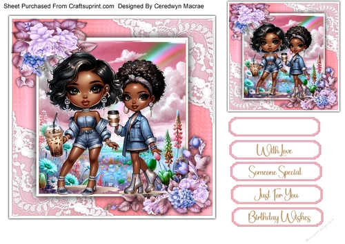 7x7 Quick Card Girls Coffee Break