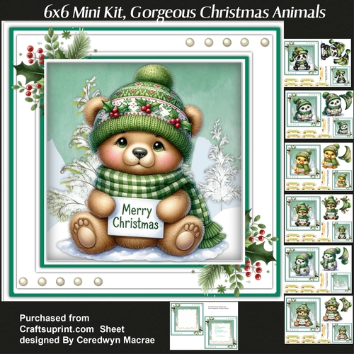 6x6 Mini Kit, Gorgeous Christmas Animals