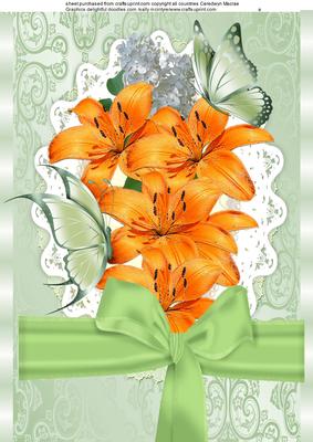 Beautiful A4 Orange Lilies