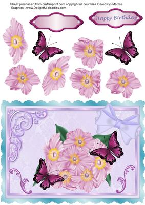 Pretty A5 Floral Card