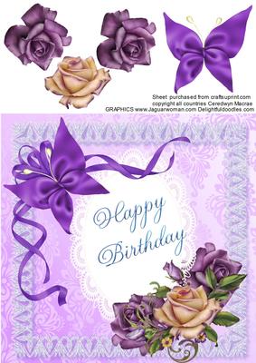 Nice 8x8 Cream and Lilac Roses
