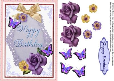 Beautiful Pink/lilac Birthday Front