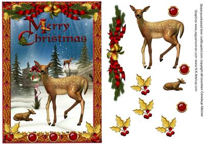 Beautiful A5 Christmas Deer