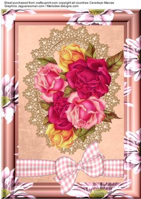 Beautiful A4 Red , Pink and Yellow Roses