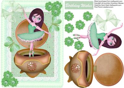 Ballerina Girl in Green