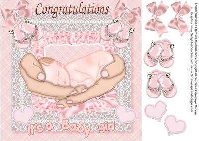 8x8 Baby Girl Cradled in Mothers Arms