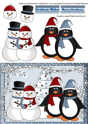 Friendly Penquins and Snowmen