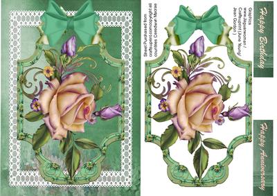 Beautiful Roses in a Green Frame