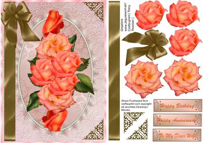 Beautiful Apricot Rose Spray
