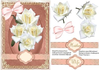 Beautiful White Roses on a Pink Background