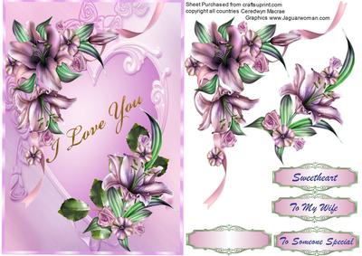 Beautiful Lillies on a Heart