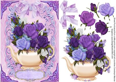 Beautiful Roses in a Teapot