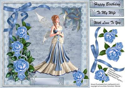 Lovely Blue Roses and Fairy