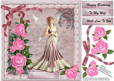 Lovely Pink Roses and Fairy