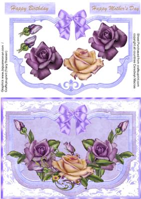 Lovely Lilac Roses on a Envelope Card