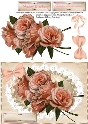 Pink Roses on a Lace Mat