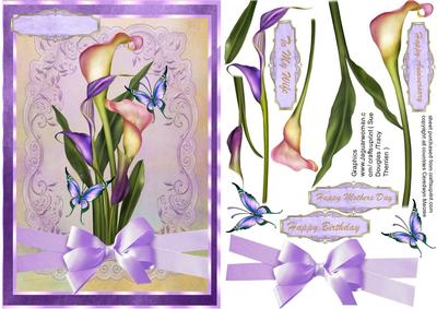 Beautiful Calla .lillies and Butterflys