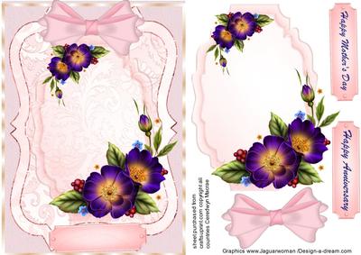 Lovely Pink Background with Mauve Flowers