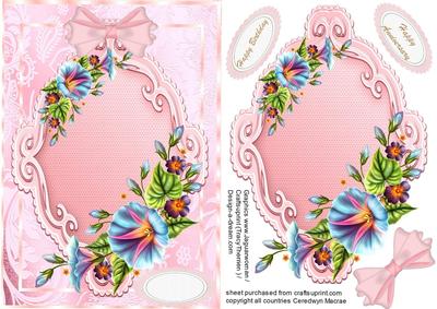Lovely Morning Glory on a Pink Plaque