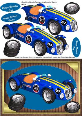 Lovely Blue Racing Car