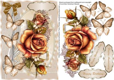 Lovely Copper Roses on a Lace Mat