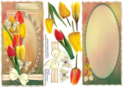 D.l Spring Tulips with Decoupage and Incert