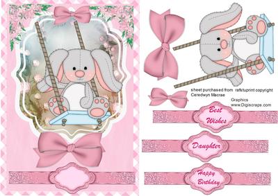 Beautiful Pink Swinging Rabbit