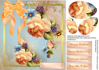 Beautiful Apricot Roses and Fruite