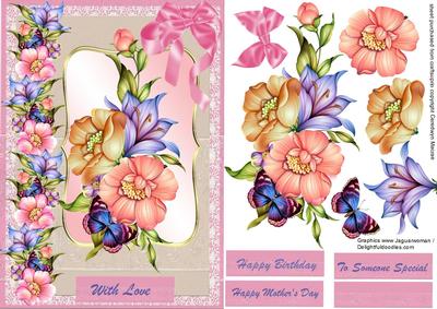 Beautiful Spray of Flowers on a Pink Bracket