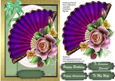 Lovely Lilac Fan and Roses