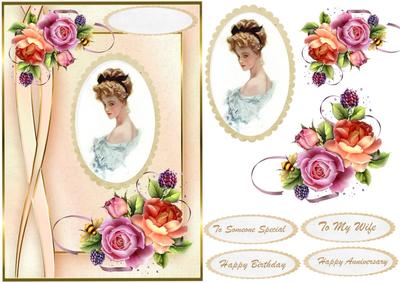 Beautiful Elegant Lady in Oval Frame